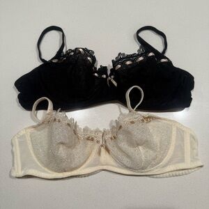 Intimissimi Bra Bundle Set Lot of 2 38C Lace Unlined Ribbon